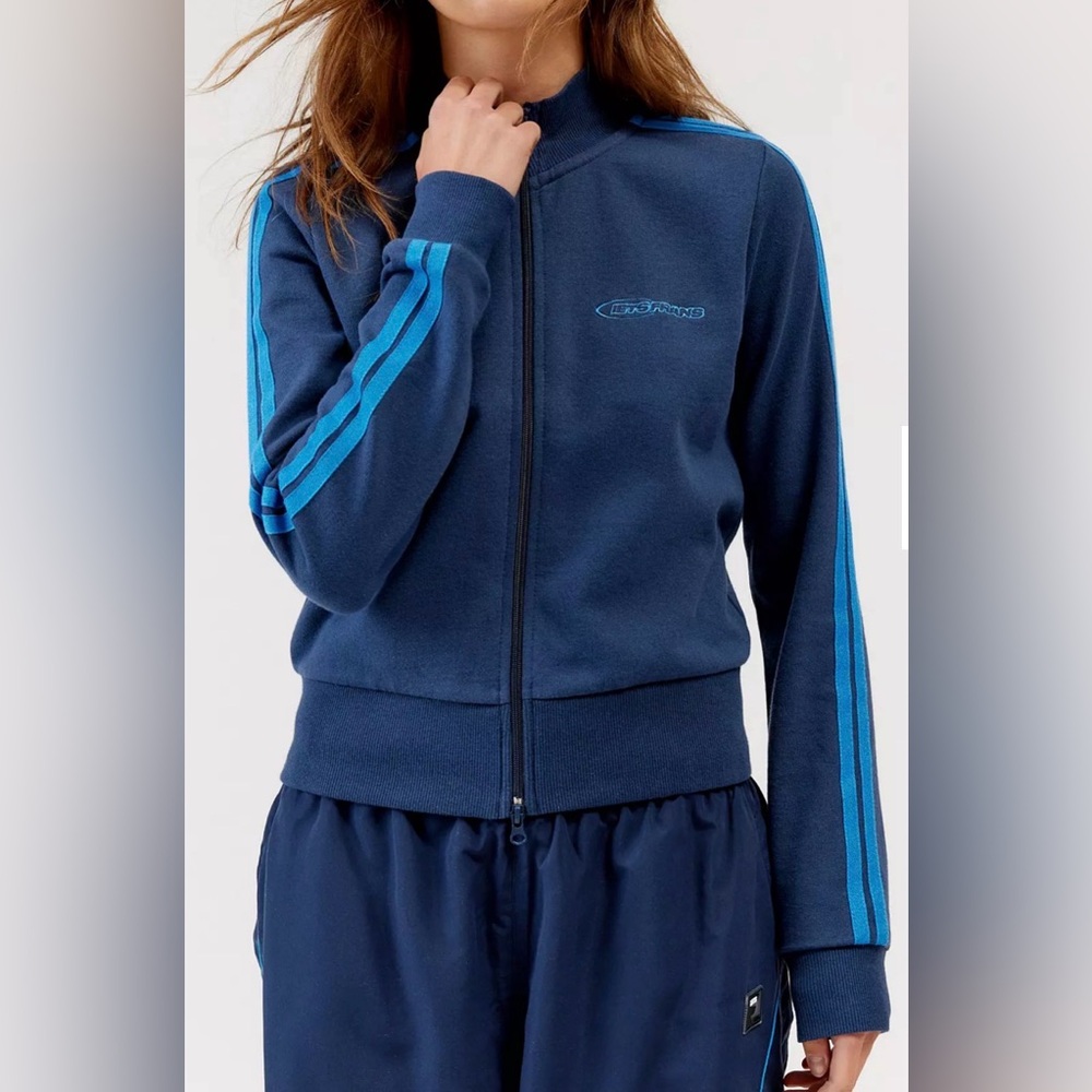Iets Frans Blue Striped Track Jacket Women’s Size M